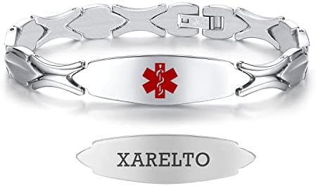 LinnaLove 7 1/2 inch Medical Alert Bracelets for women Stainless Steel Fashion Medical Bracelets Personalized Engraving