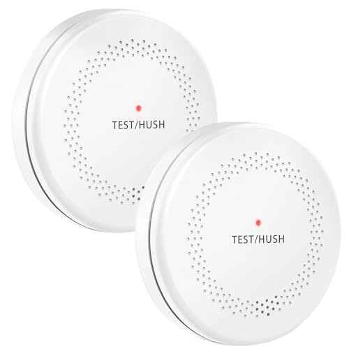 2 Pack Smoke and Carbon Monoxide Alarms, HATHEPHS 10-Year Battery Smoke & CO Detector with Large Test/Silence Button, Easy Installation