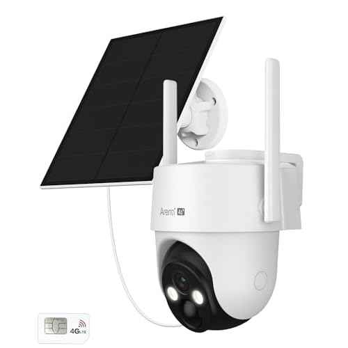 ARENTI 4G LTE Cellular Security Camera 2K, Solar Powered Live Feed Camera Outdoor Wireless for Home Security, Color Night Vision, 360¡Æ PTZ No WiFi Needed, PIR Sensor 2 Way Talk (Includes SIM Card)