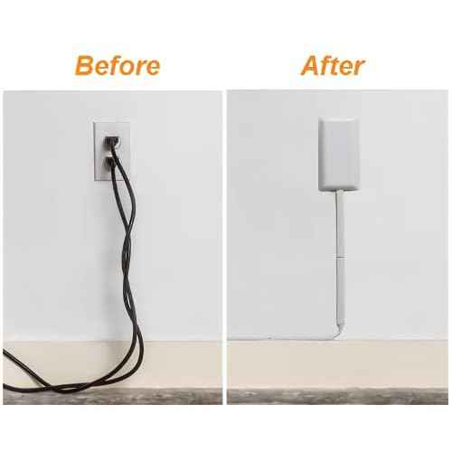 Sleek Socket No Shock Child Protector, Outlet & Plug Concealer with Protective Cord Clips, 8-Foot Flat Extension Cord with Multiple Outlets, Baby Proofing Outlet Cover, No Access to Dangerous Cords