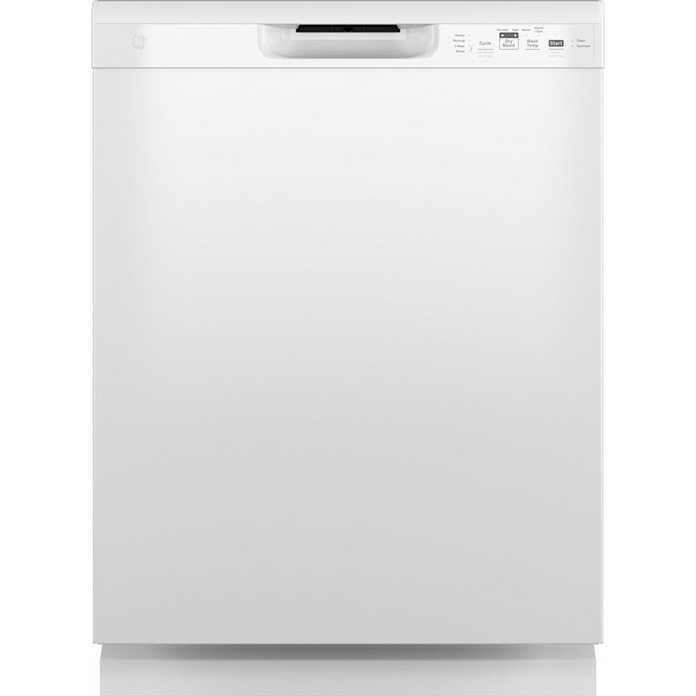 GE GDF535PGRWW 55 dBA White Front Control Dishwasher