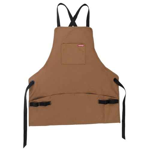 WOLVERINE Guardian Cotton Work Apron Durable & Comfortable for the Hardest Workers with Reinforced Pockets, Cross Strap Support and Quick Access Chest Pocket Brown