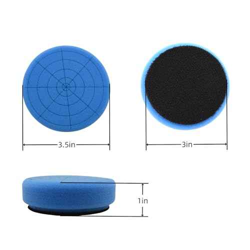 5Pcs 3Inch Buffing Sponge Pads Kit for Buffer Polisher, Cutting, & Car Polish Pads Premium Hook & Loop Buffing Polishing Pads Kit, 3inch Cutting Pads for Car Buffer Polisher Polishing