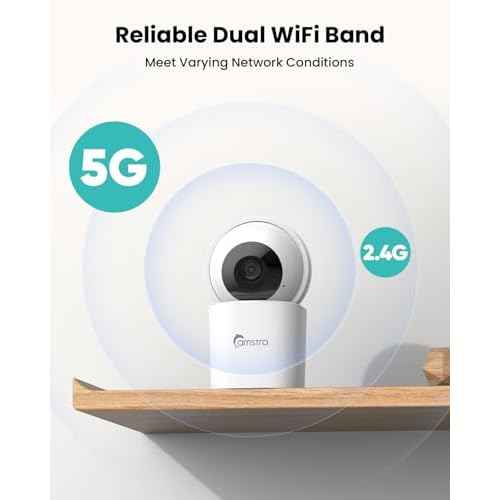 3K Indoor Security Camera 2Pack, 360¡Æ Pan/Tilt WiFi Camera for Home Security, 2.4/5GHz Pet/Dog/Baby Camera with Phone App, Night Vision, Two-Way Audio, 24/7 SD/Cloud Storage, Works with Alexa