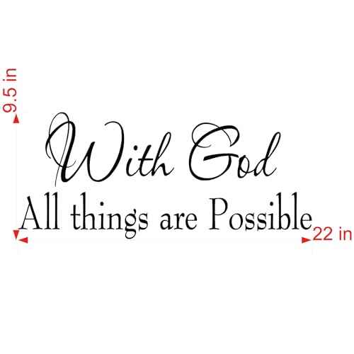 with God All Things are Possible Faith Wall Decals Religious Quotes Family Scripture Home D?cor Christian Vinyl Wall Art