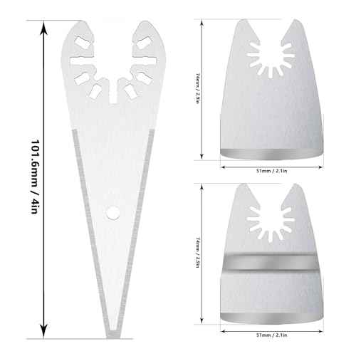 9pcs Oscillating Scraper Blades for caulk adhesive sealant removal, Universal Multi tool Quick Release, 3pcs Rigid Scraper, 3pcs Flexible Scraper, 3pcs tapered scraper