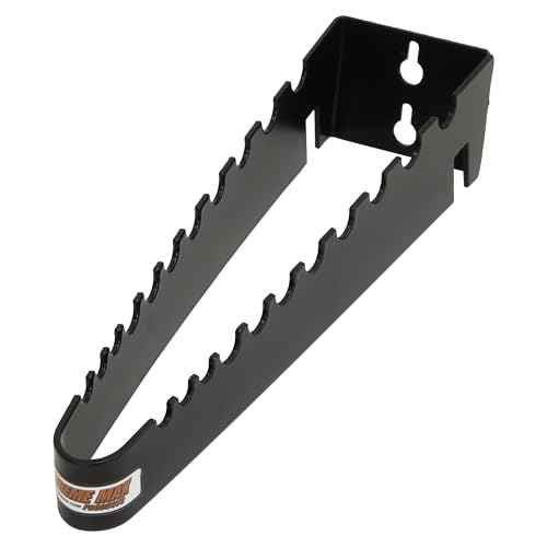 Extreme Max 5001.6715 Wall-Mount Aluminum T-Handle Wrench Holder for Enclosed Race Trailer, Shop, Garage, Storage - Holds 9 T-Handle Wrenches, Black