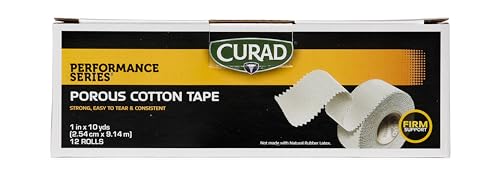 Curad Performance Series Premium Porous Cotton Tape, 1" x 10 yd. Box of 12