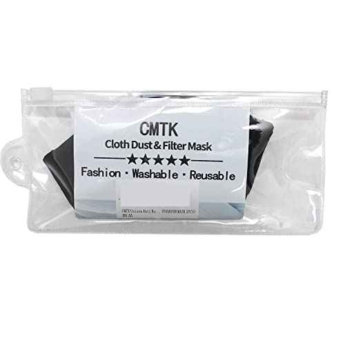 CMTK Unisex Anti Dust Face Mouth Mask Black Cloth Cotton Face Mask Washable Reusable - Protection from Dust Pollen Pet Dander