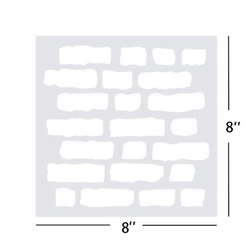 GSS Designs Brick Stencil Template - Reusable Layered Bricked Stencils for Painting - Mylar Stencils for Painting on Wall Wood Canvas (8'' x 8'')