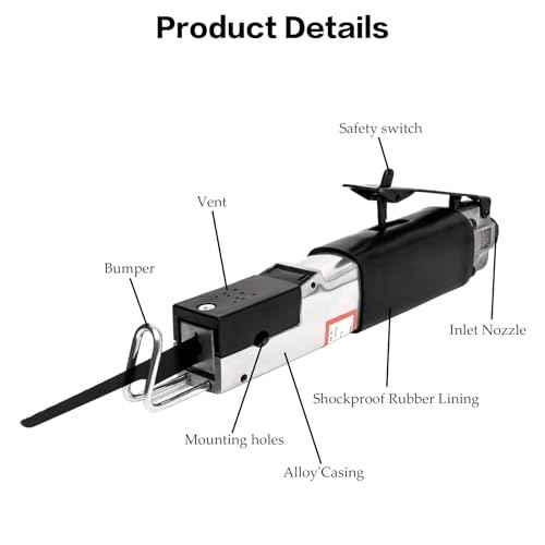 Air Powered Mini Reciprocating Body Saw With 6pcs 18T, 24T, 32T Blades - Lightweight, High Efficiency Pneumatic Tool for Metal Cutting and Auto Work