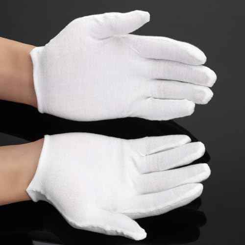 Frienda 300 Pcs Cotton Gloves Bulk Large Size for Men Women Inspection Gloves for Dry Hand Art Handling Coin Jewelry (XL)
