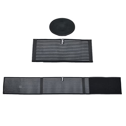 Umbilical Hernia Belt for men & women. Abdominal Binder - compression pad for naval (double thickness). Hernia support belt: ventral, incisional, epigastric, belly button hernias. Prevention aid (S/M)