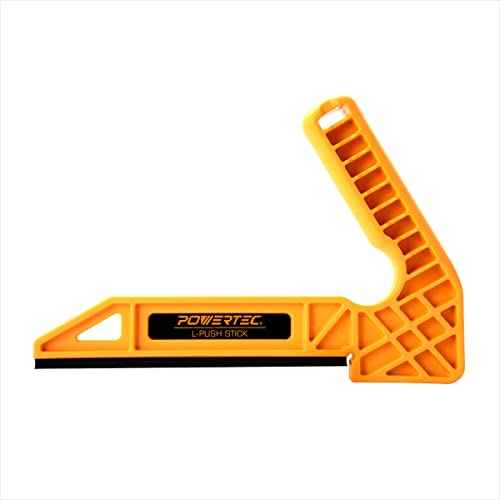 POWERTEC L Shape Push Stick for Table Saws, Router Tables, Jointers, Ergonomic Handle Table Saw Push Stick, Woodworking Table Saw Safety Accessories for Hand Protection, 1PK (71452)