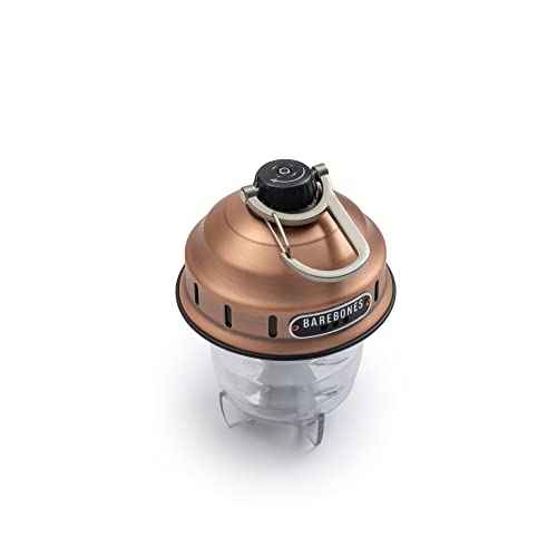 Barebones Beacon Hanging Light ? Copper, Rechargeable LED Camping Lantern with Adjustable Brightness ? Weatherproof Vintage-Style Hanging Lantern for Outdoor Adventures and Year-Round Use
