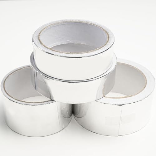 1 Pack Silver Aluminum Tape, Foil Tape, 2 inch (50mm) x 32 Feet (10 Meter), 3.9mil (0.1mm), Heavy Duty Duct Tape for Heat Insulation, HVAC, Dryer Vents, Wrap Pipe, Repair Ducting