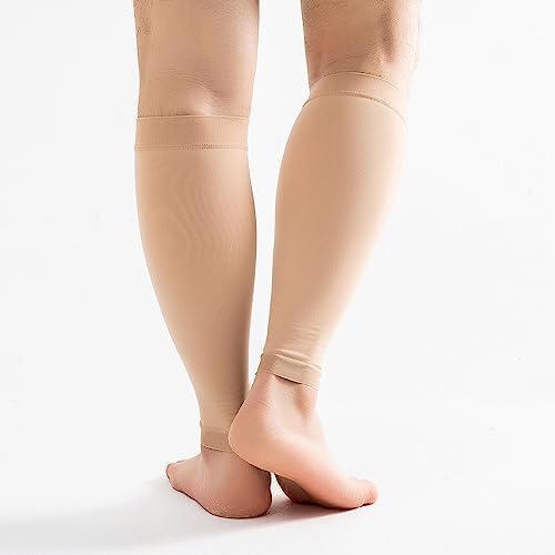8-15 mmHg 1Pair Men and Women Wide Calf Sleeve Brace Compression Socks for Leg Support, Pain Relief