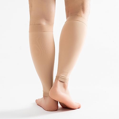 15-20mmHg Skin Calf Compression Sleeve Men and Women Wide Calf Sleeve Brace Compression Socks for Leg Support, Shin Splint,Pain Relief