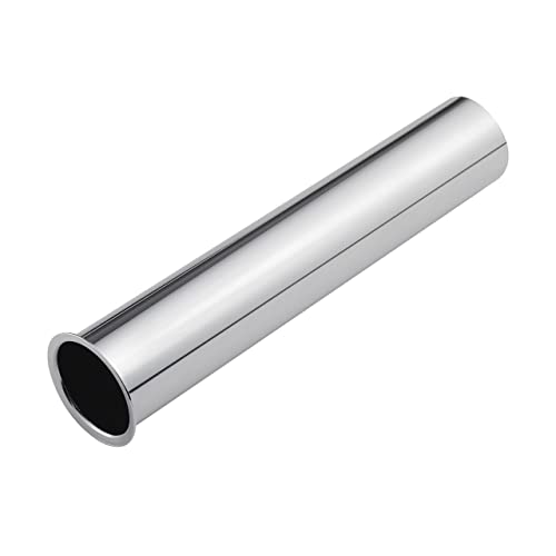 ZM Heavy-Duty Flanged Sink Tailpiece, 8 inch Length, 20GA Chrome (1-1/4'')