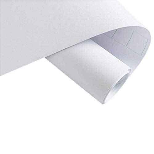 Solid Color Frosted Waterproof Wallpaper Shelf Drawer Liner Self-Adhesive Cabinet Sticker 15.6 Inch by 98 Inch (White)