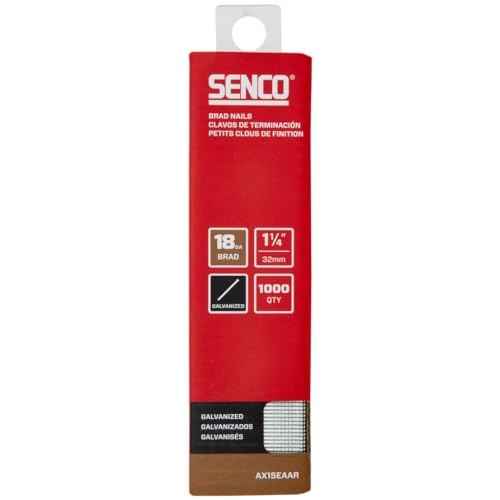 SENCO AX15EAAR 1-1/4" 18 Gauge Brad Nails, Galvanized Finish 1,000 Count Pack