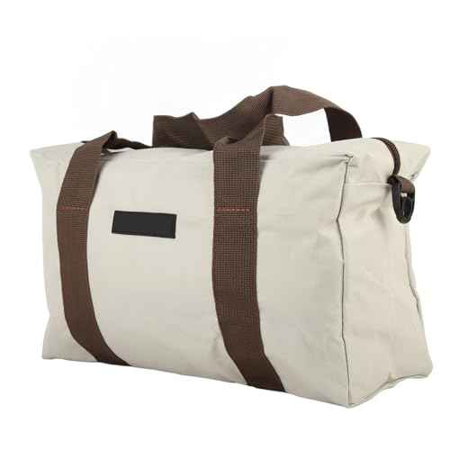 Garosa Wide Mouth Tool Bag Waterproof Wrench Bag Cable Bag Machine Storage Bag Canvas Case Handbag Gray for Electricians Plumbers Mechanics Handymen (20in)
