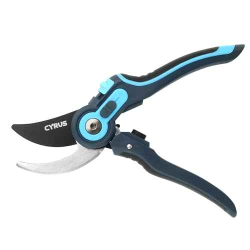 CYRUS Pruning Shears, Garden Shears Sk5 Steel Blades, 2-Stage Adjustable Diameter Pruning Shears12-22 mm, Rose Shears, Professional Bypass Shears, Plant Garden Tools, Hedge Clippers, Pruning Shears
