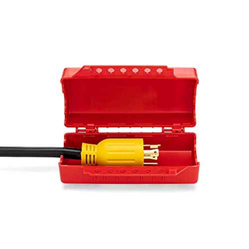 Zing Green Products 7294 USA Made Recycled Plastic Universal Forklift/Cylinder/Electrical Plug Lockout Device, 4.25 x 7.25 x 3 Inch , Red