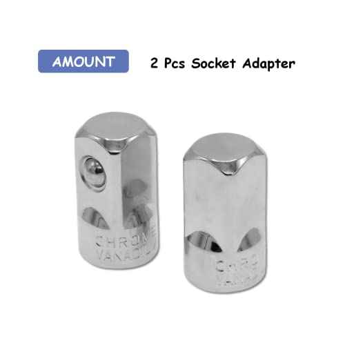 2pcs 1/4 Drive to 1/2 Inch Socket Adapter, Female to Male Socket Wrench Adapter, Impact Driver Socket Adapter for Impact Wrench Extentsion Conversion Tool
