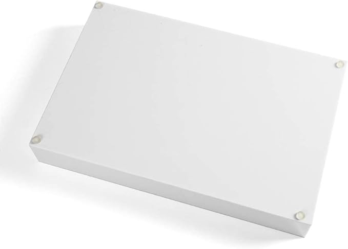 Sooyee Serving Tray with Handles, 16" x 12" Decorative Acrylic Tray for Breakfast, Tea, Food, Butler, Coffee Table, Ottoman, Vanity, Countertop, White