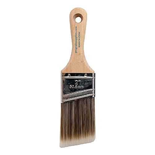 Vermeer Paint Brushes - 4-Pack - 2" Angle Stubby Brushes for All Latex and Oil Paints & Stains - Home Improvement - Interior & Exterior Use