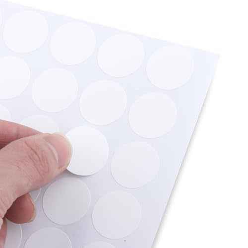 389Pcs Self-Adhesive White Screw Covers Caps - 4 Sizes White Stickers to Cover Screw Holes, Dustproof Sticker for Wood Cabinets, Furniture, Drawer, Wardrobe, Kitchen, Table