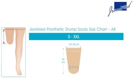 Prosthetic Stump Socks – AK, 1 PLY, Light Compression, Moisture Control, Sensitive Skin, Amputee Socks, Daily use, Breathable, Taiwan Excellence, 4 PCS
