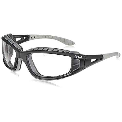 Boll? Safety 40085, Tracker Safety Glasses anti-scratch/anti-fog, black frame, Clear Lenses