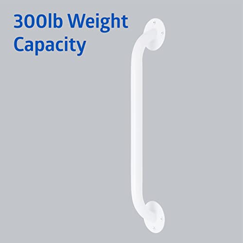 Medline White 16” Grab Bar for Shower & Bathtub, Independence Aid & Ease of Movement — For Elderly, Handicapped or Seniors, 300 lb. Capacity, 1 Bar