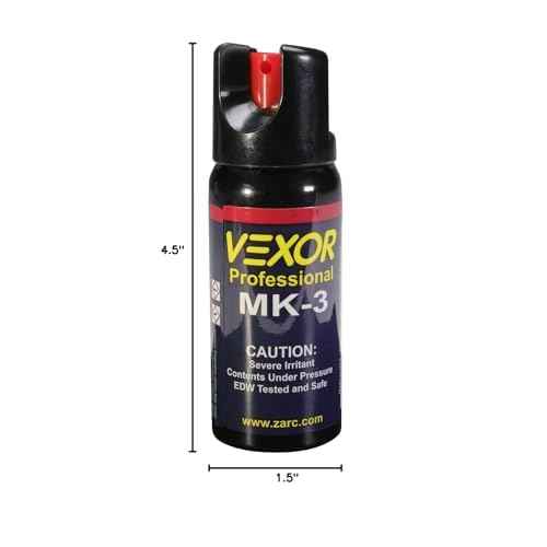 Vexor Pepper Spray Maximum Police Strength, Up to 15 -Foot Range, Twist Top Safety for Quick and Accurate Aim, Protection for Women and Men
