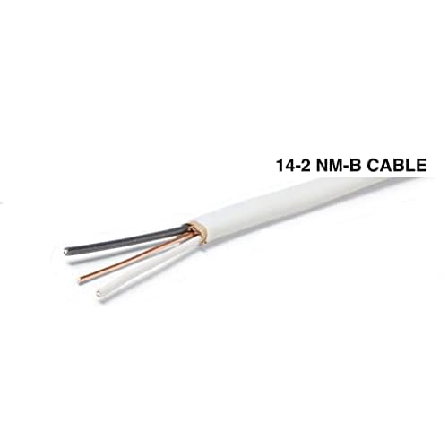 75 FT 14/2 NM-B Copper Wire, #14 AWG, 2 Conductors with Ground, White Jacket