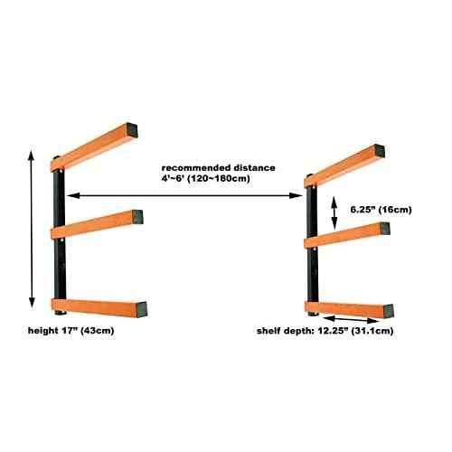 KF1004 Lumber Storage Rack 3-Level System 110lbs per Level with Durable Sheet Metal Screws, Wood Rack