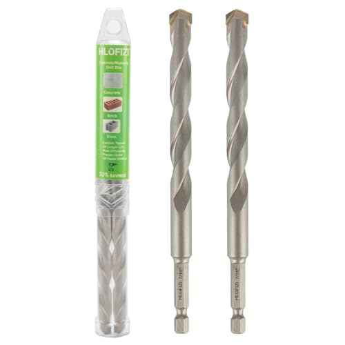 7/16" x 6" Masonry Drill Bits 7/16 inch Concrete Hammer Drill Bits, for Cement, Brick, Stone, Block, Stucco Wall, 2 Pack, Hex Shank