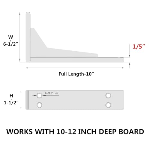 6-Pack 10 Inch Heavy Duty Shelf Brackets, Premium Metal Wall Bracket for Mantel, Countertop Support, Garage Storage Shelves | Floating Shelf Hardware | High Strength Corner Brace