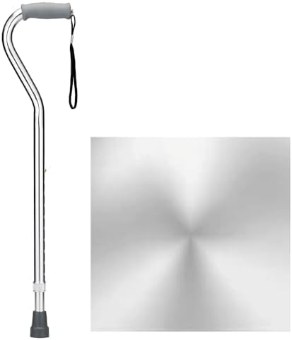NOVA Heavy Duty Walking Cane with Offset Handle Silver