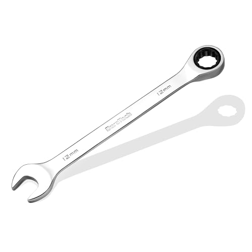 DURATECH 12mm Ratcheting Combination Wrench, SAE, 72-Tooth, 12-Point, CR-V Constructed with Mirror Polish