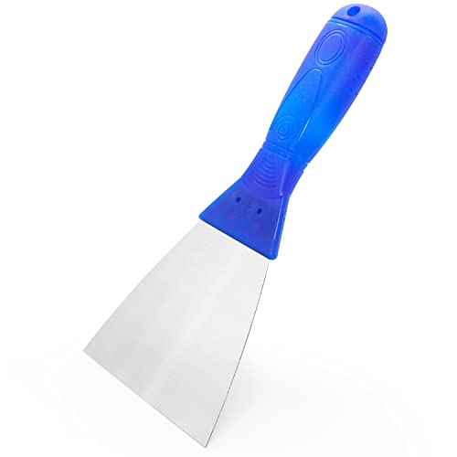 Putty Knife, 4 Inch Metal Steel Scraper, Plastic Handle Spackle Knives for Drywall, Decals, Wall paper, Patching, Painting, Taping, Scraping Coating