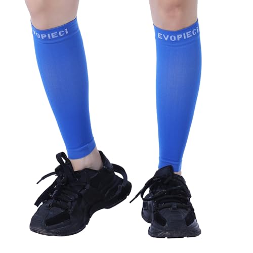 15-20mmHg Calf Compression Sleeve Men and Women Wide Calf Sleeve Brace Compression Socks for Leg Support, Shin Splint,Pain Relief (Blue, Medium)