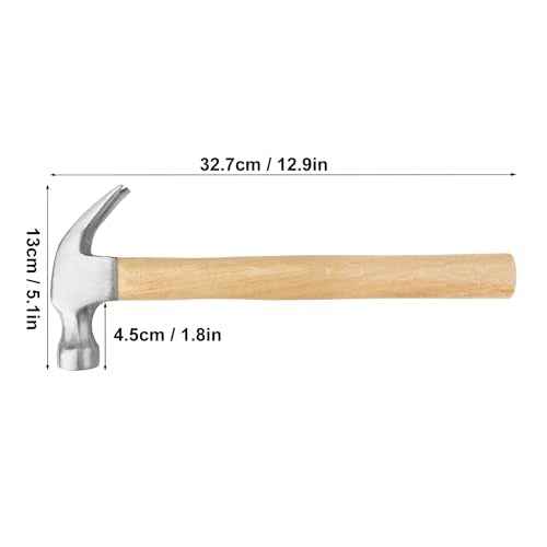 5 Packs 16 OZ Claw Hammer with Wood Handle, Perfect Gift for Your Husband, Dad, or Friends! Ideal for Woodworking, Repairing, and Nailing. by GENHAKON.