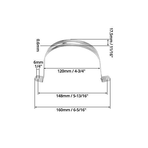 QWORK 4" Rigid Pipe Strap Clamp, 10 Pack Strap-U Bracket Tube Clip, Heavy Duty Stainless Steel Two Hole Strap, Widened Tube Strap Tension Clip Assortment Kit