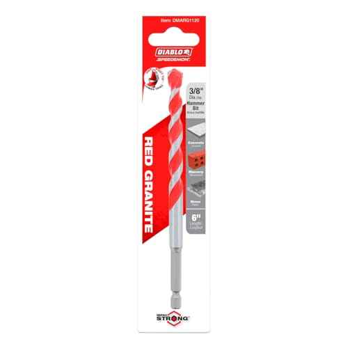 Diablo SPEEDemon Red Granite Carbide Tipped Hammer Drill Bit for Concrete, Masonry and Stone - 3/8" Diameter, 6" Length, 4" Working Length - DMARG1120
