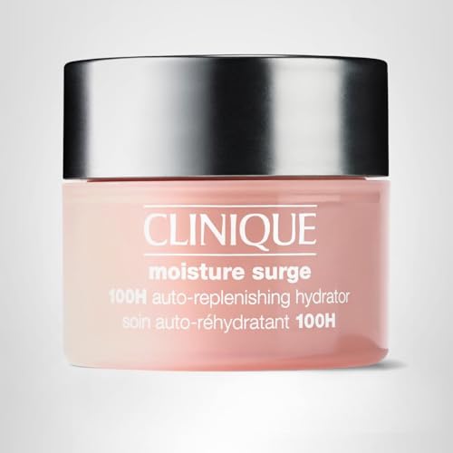 Clinique Moisture Surge 100H Auto-Replenishing Hydrator Oil Free Face Moisturizer | With Hyaluronic Acid, Aloe Bioferment and Vitamins C + E | Hydrating + Moisturizing, Mini Travel Size, 0.5 Fl Oz
