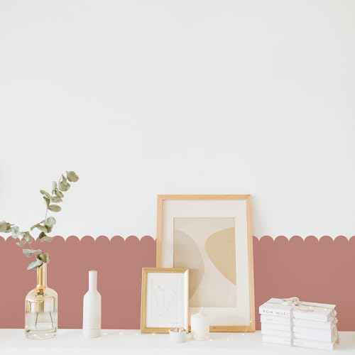 6 Pack Scalloped Border Stencils for Painting Large Pattern on Wall, Door, Window, Reusable Multi-Wave Border Edge Template for Scandinavian DIY Wall Painting D?cor Projects.