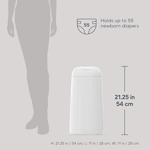 Diaper Genie Classic Diaper Pail Gift Set | Push-N-Lock Odor Control | Includes Starter Refill and Jumbo+ Refill | Holds up to 1,245 Newborn Diapers | Baby Registry Must-Have